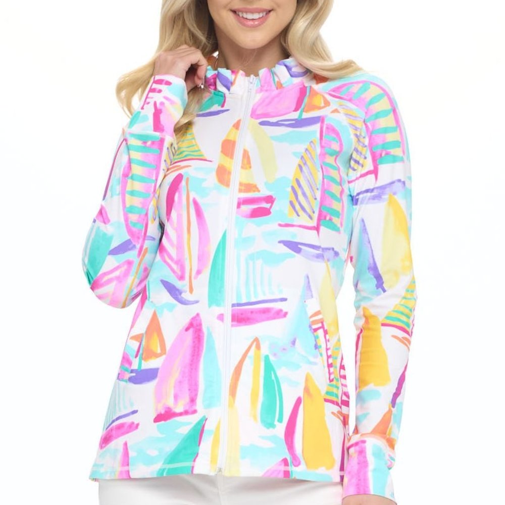 Aryeh White Sailboat zip up Jacket